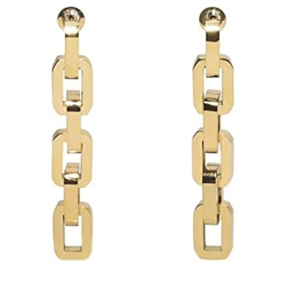 Eddie Borgo Gold Vermeil Supra chain link earrings with dust bag - Picture 2 of 7